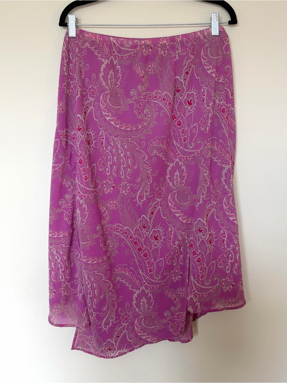 Y2K Pink Paisley Handkerchief Hem Midi Skirt Lane Bryant 2X / XXL